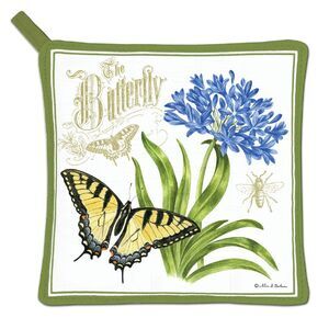 Alice's Cottage Yellow Monarch Butterfly Kitchen Potholder